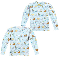 Pinky And The Brain Experiments (Front/Back Print) Men's Regular Fit Polyester Long-Sleeve T-Shirt