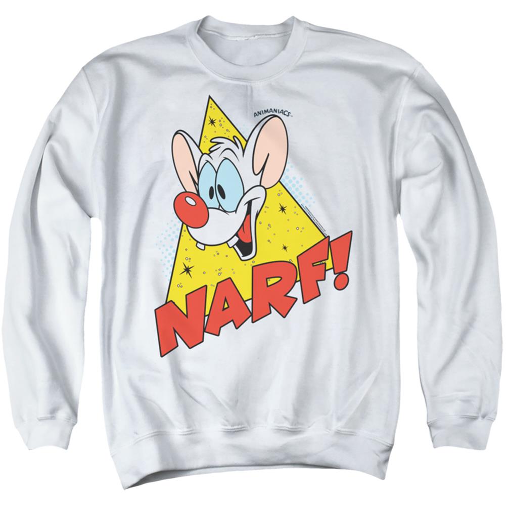 Pinky And The Brain Narf Men's Crewneck 50 50 Poly Long-Sleeve T-Shirt
