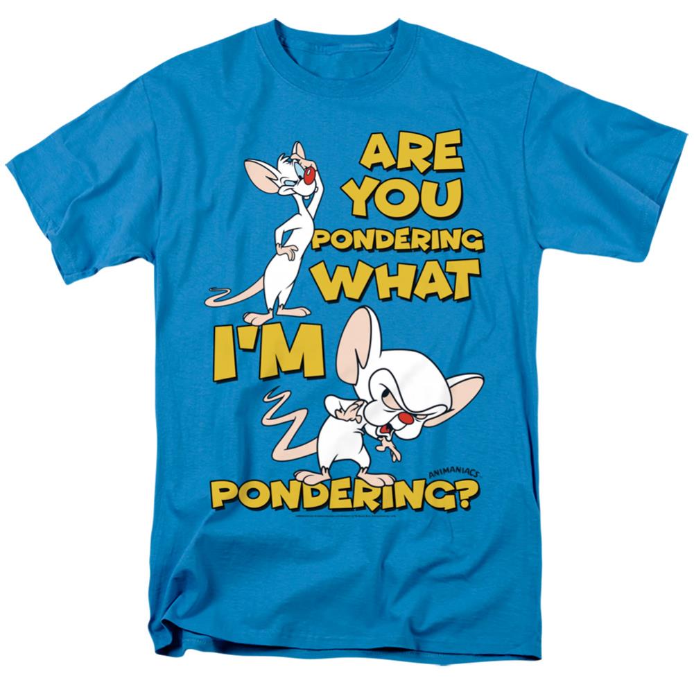 Pinky And The Brain Pondering Men's 18/1 Cotton Short-Sleeve T-Shirt