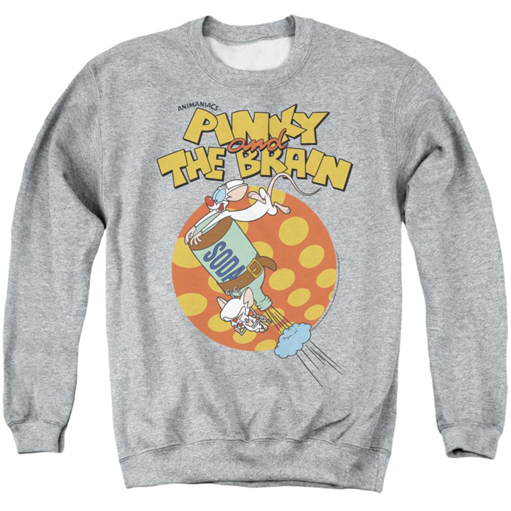 Pinky And The Brain Soda Men's Crewneck 50 50 Poly Long-Sleeve T-Shirt