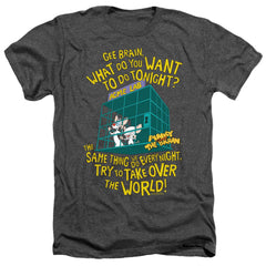 Pinky And The Brain The World Men's 30/1 Heather 60 40 Poly Short-Sleeve T-Shirt