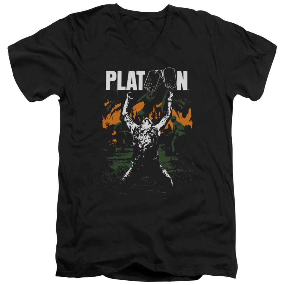 Platoon Graphic Men's 30/1 Cotton Slim V-Neck T-Shirt