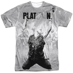 Platoon Grayscale Poster Men's Regular Fit Polyester Short-Sleeve T-Shirt