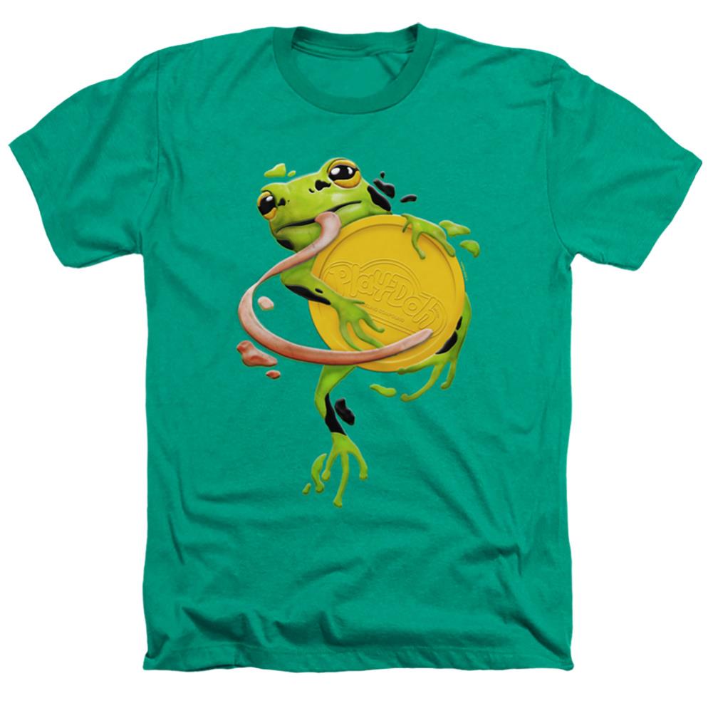 Play Doh Frog Hugging Play Doh Lid Men's 30/1 Heather 60 40 Poly Short-Sleeve T-Shirt