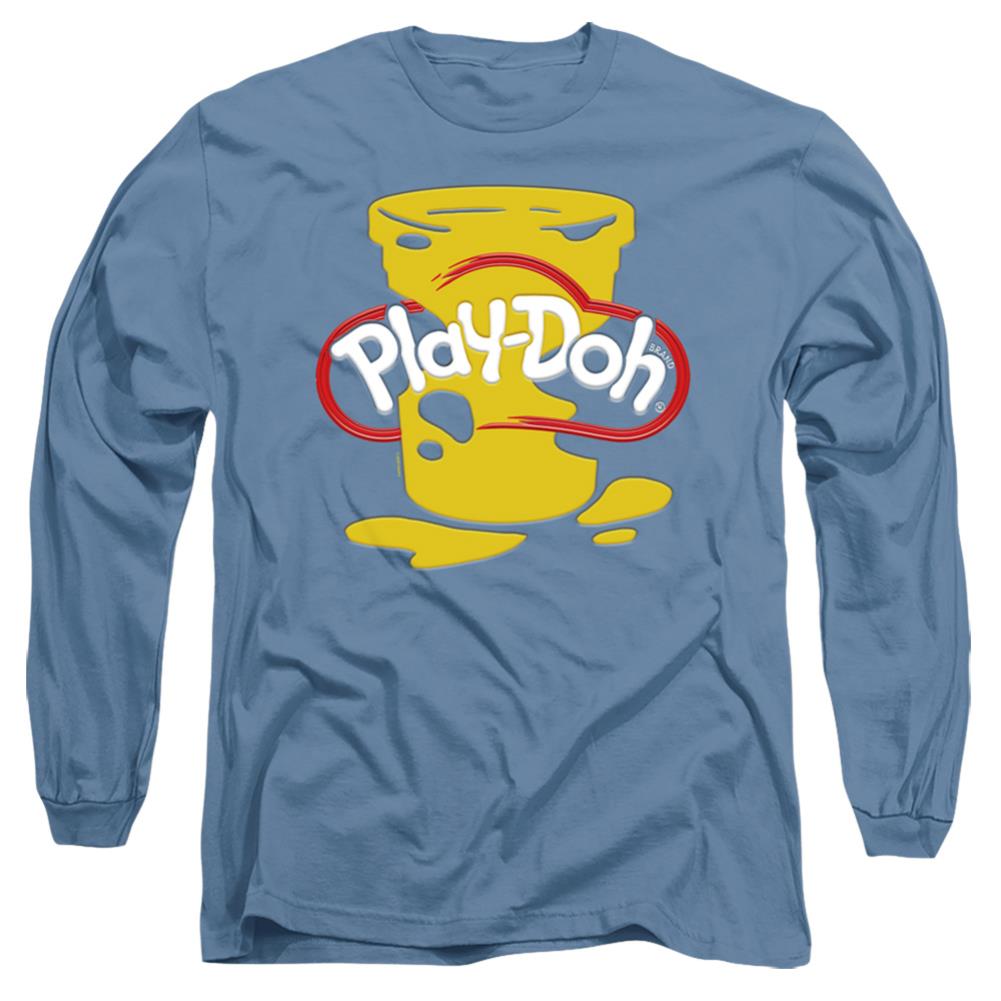 Play Doh Play Doh Messy Stencil Logo Men's 18/1 Cotton Long-Sleeve T-Shirt
