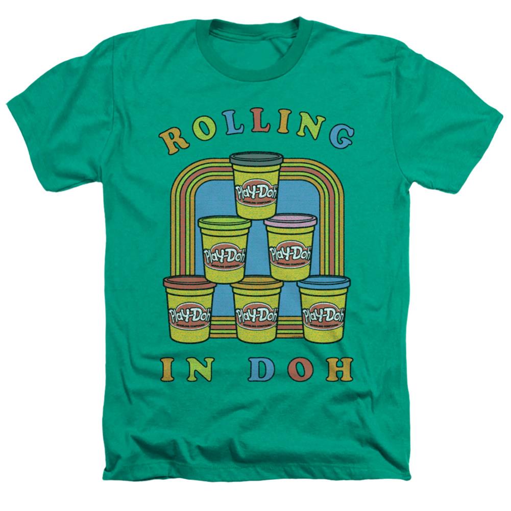 Play Doh Rolling In Doh Men's 30/1 Heather 60 40 Poly Short-Sleeve T-Shirt