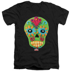 Play Doh Sugar Skull Men's 30/1 Cotton Slim V-Neck T-Shirt