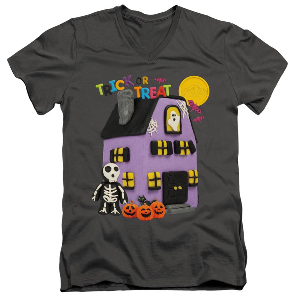 Play Doh Trick Or Treat Men's 30/1 Cotton Slim V-Neck T-Shirt