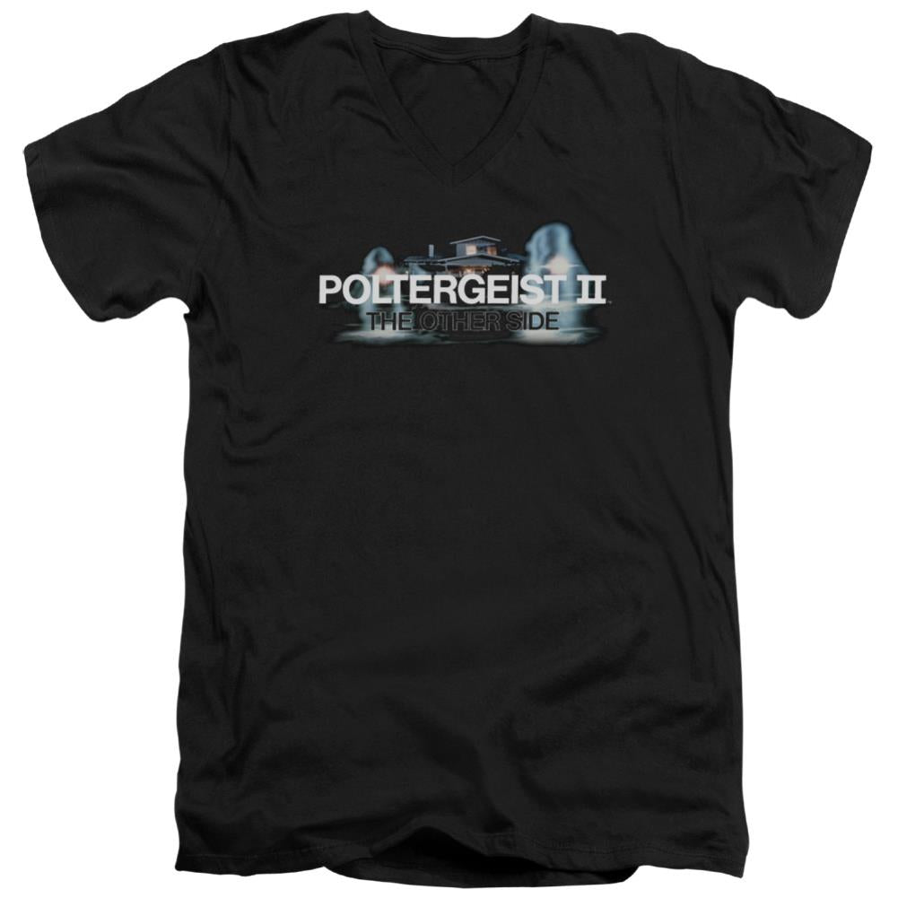Poltergeist II Logo Men's 30/1 Cotton Slim V-Neck T-Shirt