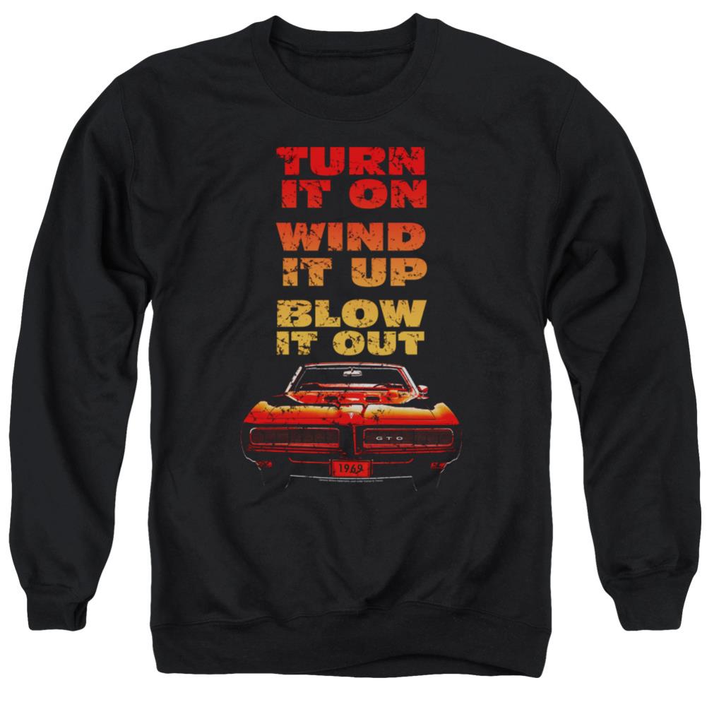 Pontiac Blow It Out GTO Men's Crewneck 50 50 Poly Long-Sleeve T-Shirt