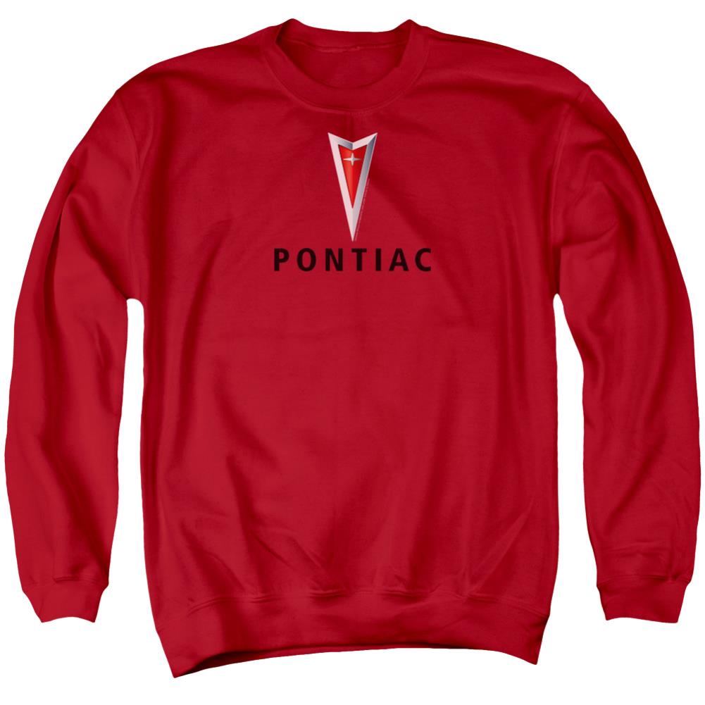 Pontiac Centered Arrowhead Men's Crewneck 50 50 Poly Long-Sleeve T-Shirt
