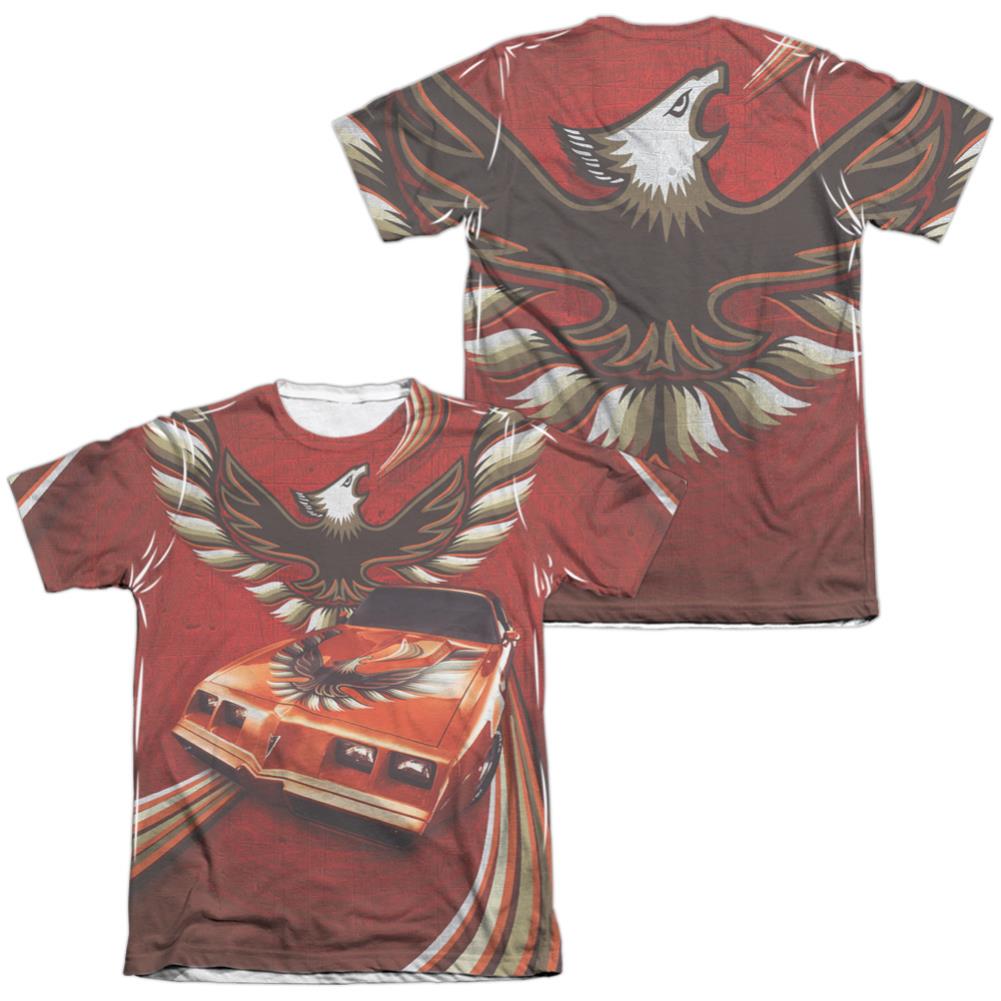 Pontiac Firebird Flames (Front/Back Print) Men's Regular Fit Poly Cotton Short-Sleeve T-Shirt