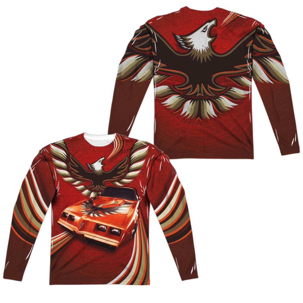 Pontiac Firebird Flames (Front/Back Print) Men's Regular Fit Polyester Long-Sleeve T-Shirt