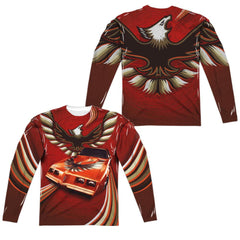 Pontiac Firebird Flames (Front/Back Print) Men's Regular Fit Polyester Long-Sleeve T-Shirt