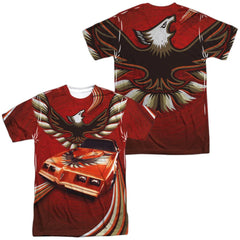 Pontiac Firebird Flames (Front/Back Print) Men's Regular Fit Polyester Short-Sleeve T-Shirt