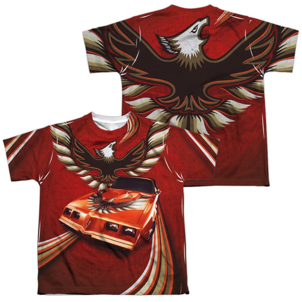 Pontiac Firebird Flames (Front/Back Print) Youth Regular Fit Poly Short-Sleeve T-Shirt