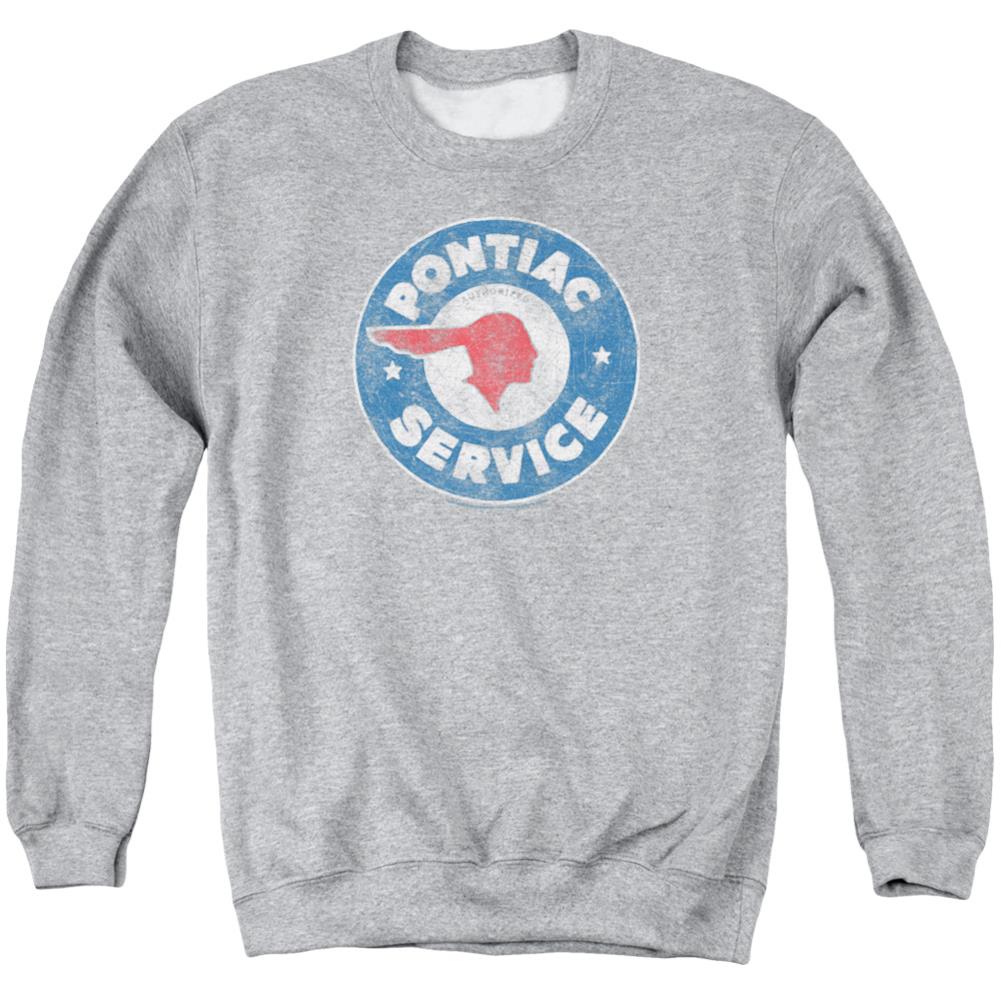 Pontiac Vintage Pontiac Service Men's Crewneck 50 50 Poly Long-Sleeve T-Shirt