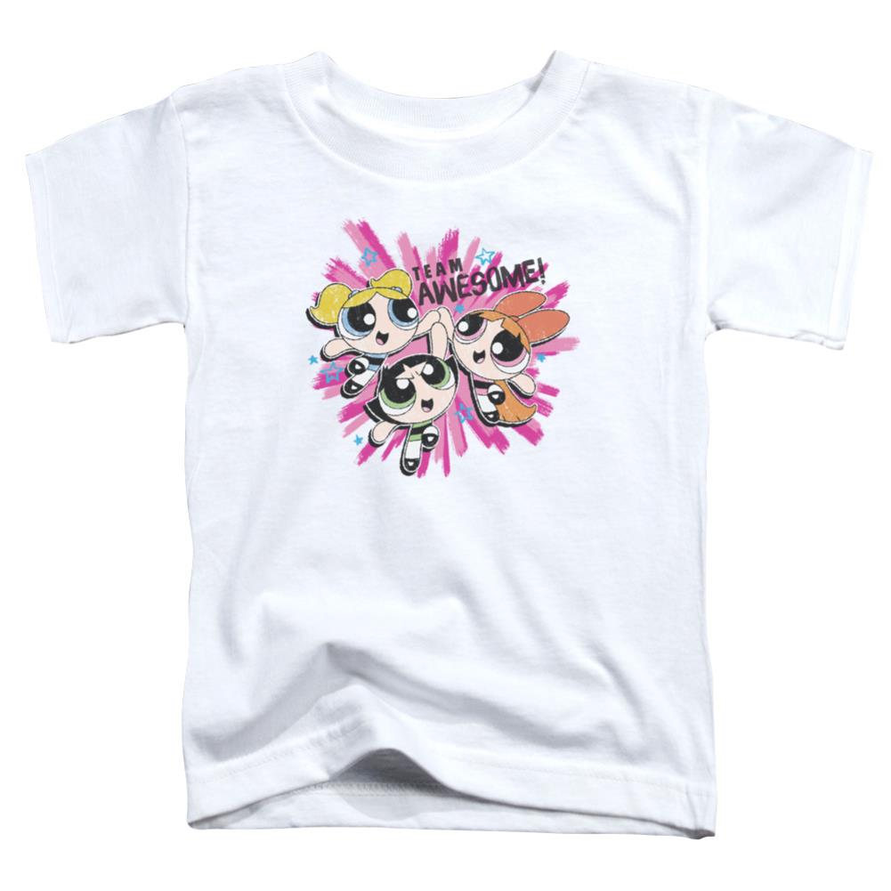 Powerpuff GirLong-Sleeve T-Shirteam Awesome Toddler 18/1 Cotton Short-Sleeve T-Shirt