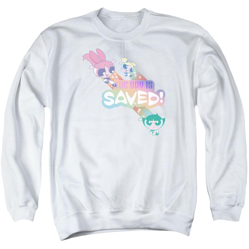 Powerpuff GirLong-Sleeve T-Shirthe Day Is Saved Men's Crewneck 50 50 Poly Long-Sleeve T-Shirt