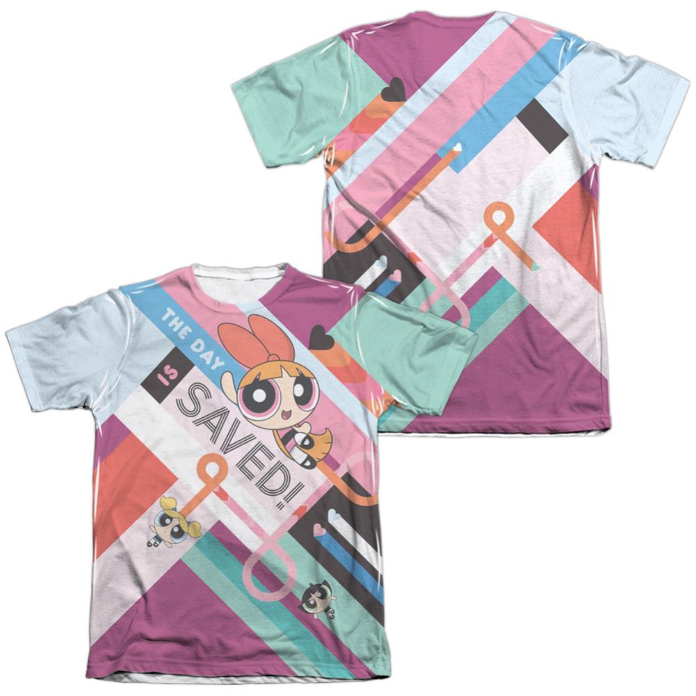Powerpuff GirLong-Sleeve T-Shirthe Day Is Saved Men's Regular Fit Poly Cotton Short-Sleeve T-Shirt