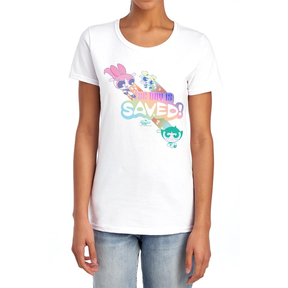 Powerpuff GirLong-Sleeve T-Shirthe Day Is Saved Women's 18/1 Cotton Short-Sleeve T-Shirt