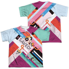 Powerpuff GirLong-Sleeve T-Shirthe Day Is Saved Youth Regular Fit Poly Short-Sleeve T-Shirt
