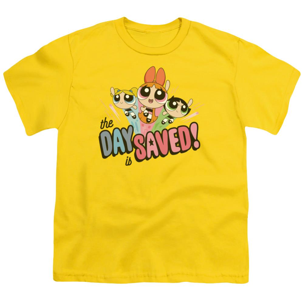 Powerpuff Girls Day Saved Youth 18/1 100% Cotton Short-Sleeve T-Shirt