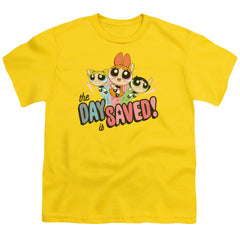 Powerpuff Girls Day Saved Youth 18/1 100% Cotton Short-Sleeve T-Shirt