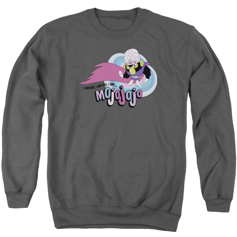 Powerpuff Girls I Am Bad I Am Evil Men's Crewneck 50 50 Poly Long-Sleeve T-Shirt