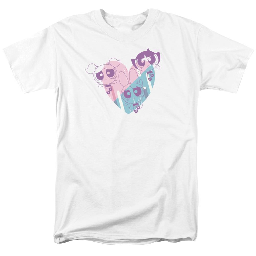 Powerpuff Girls Powerpuff Heart Men's 18/1 Cotton Short-Sleeve T-Shirt