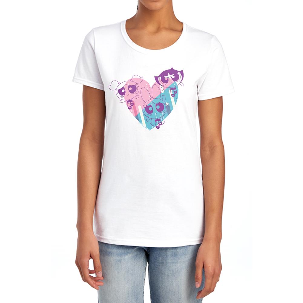 Powerpuff Girls Powerpuff Heart Women's 18/1 Cotton Short-Sleeve T-Shirt