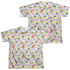 Powerpuff Girls Powerpuff Pattern Youth Regular Fit Poly Short-Sleeve T-Shirt