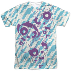 Powerpuff Girls Purple Pattern Men's Regular Fit Polyester Short-Sleeve T-Shirt