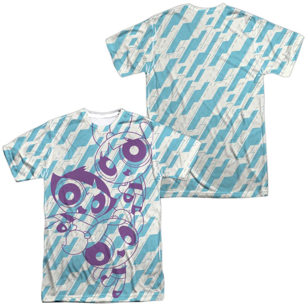 Powerpuff Girls Purple Pattern Men's Regular Fit Polyester Short-Sleeve T-Shirt