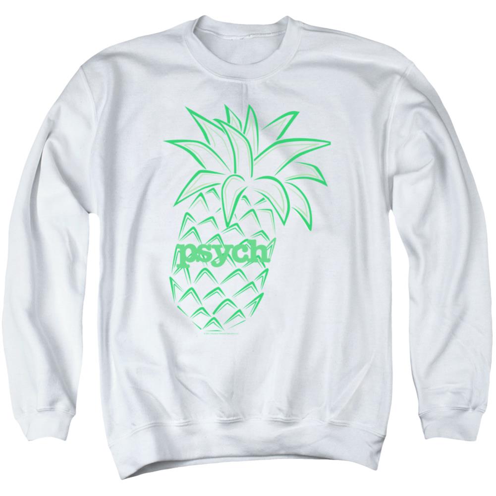 Psych Pineapple Men's Crewneck 50 50 Poly Long-Sleeve T-Shirt
