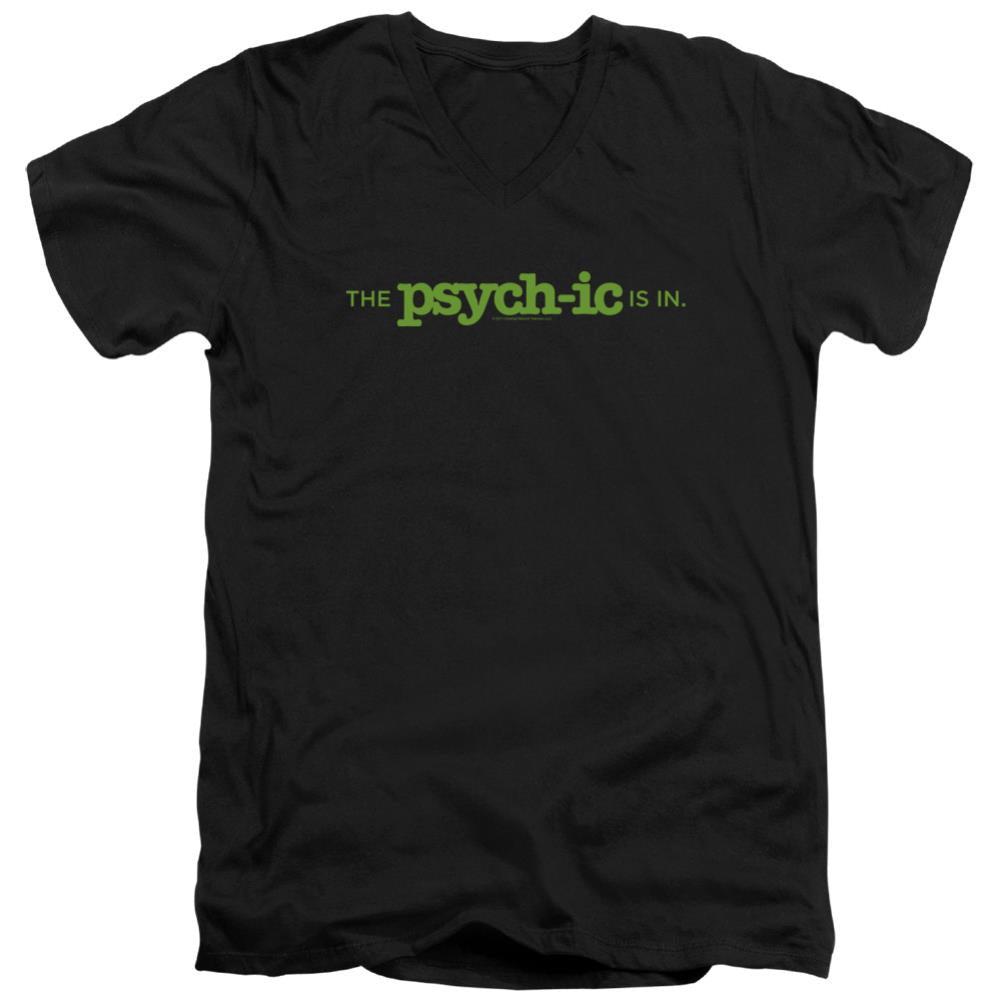 Psych The Psychic Is In Men's 30/1 Cotton Slim V-Neck T-Shirt