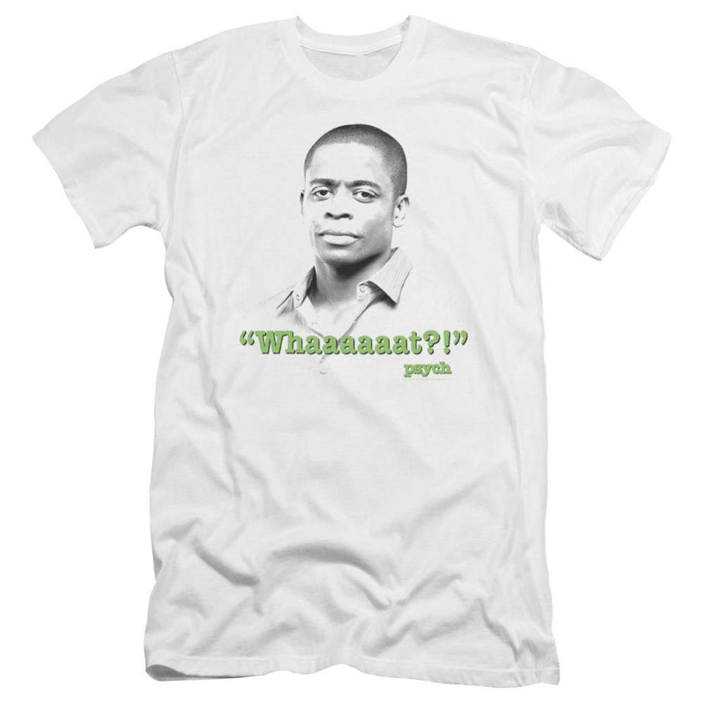 Psych Whaaaaaat?! Men's Ultra-Soft 30/1 Cotton Slim Short-Sleeve T-Shirt