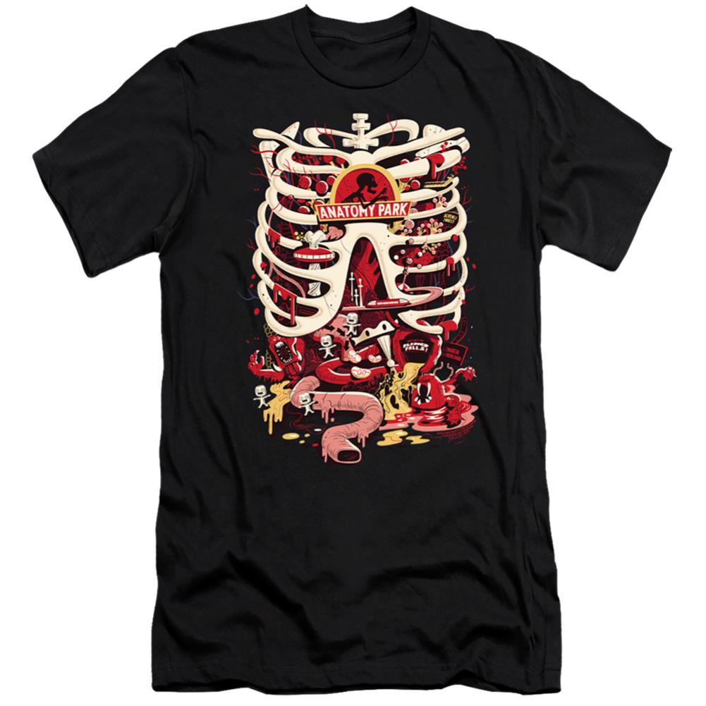 Rick And Morty Anatomy Park Logo Men's Ultra-Soft 30/1 Cotton Slim Short-Sleeve T-Shirt