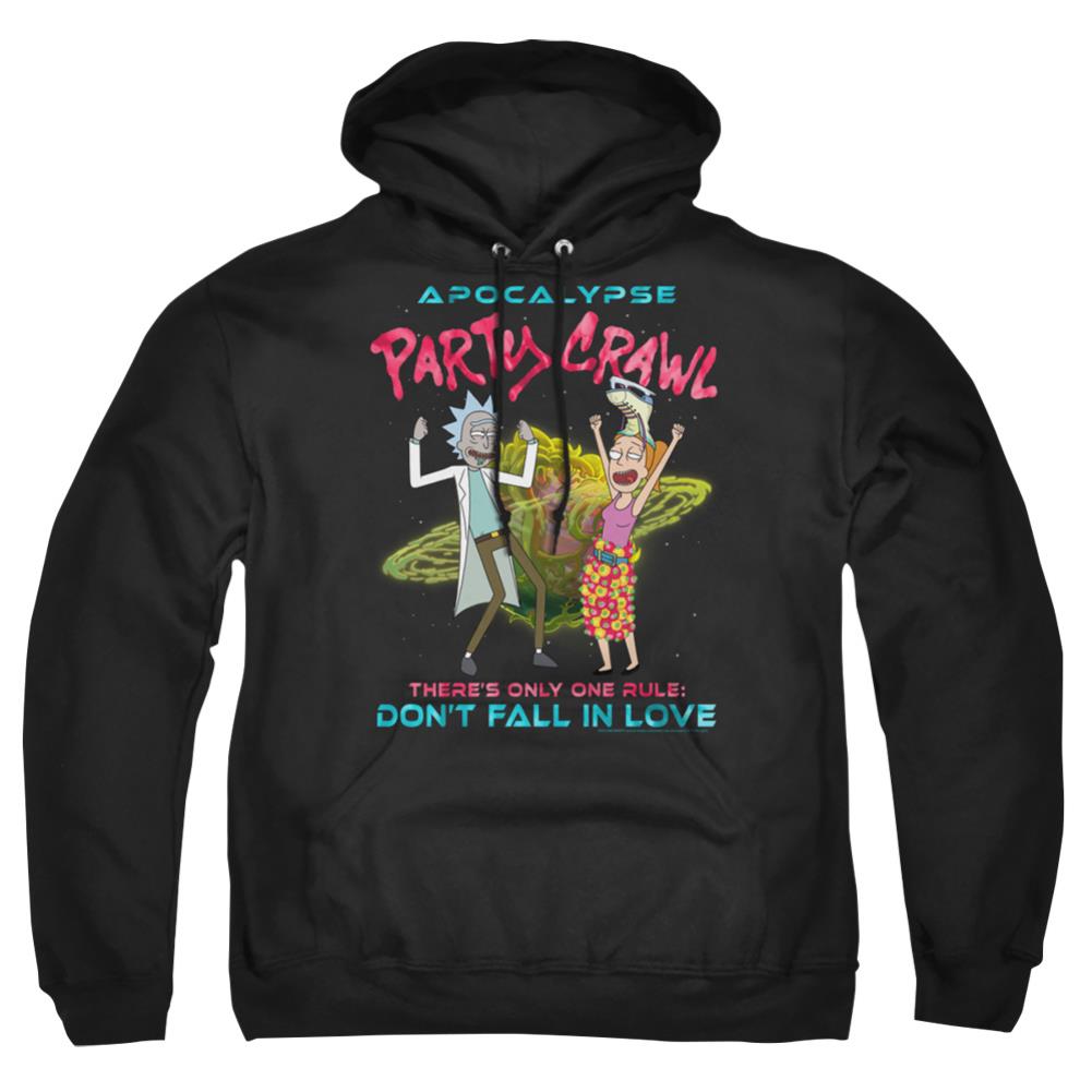 Rick And Morty Apocalypse Party Crawl Men's Pull-Over 75 25 Poly Hoodie