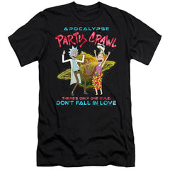 Rick And Morty Apocalypse Party Crawl Men's Ultra-Soft 30/1 Cotton Slim Short-Sleeve T-Shirt