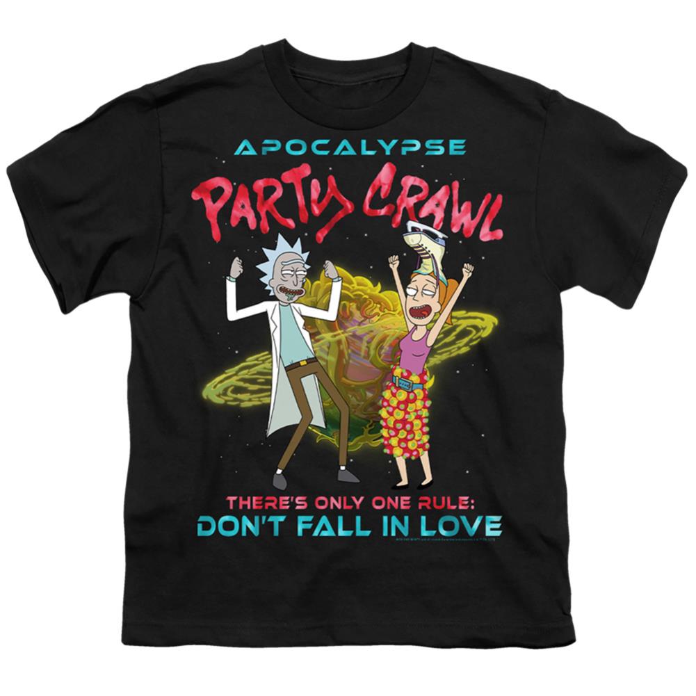 Rick And Morty Apocalypse Party Crawl Youth 18/1 100% Cotton Short-Sleeve T-Shirt