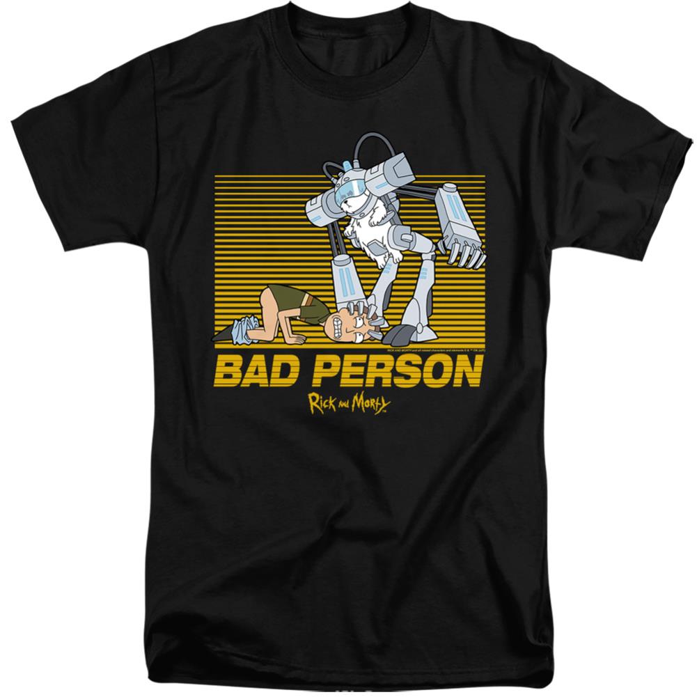 Rick And Morty Bad Person Men's 18/1 Tall Cotton Short-Sleeve T-Shirt
