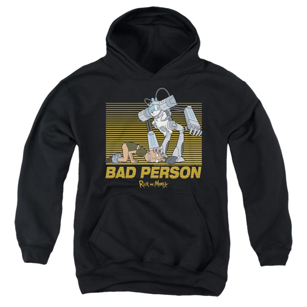 Rick And Morty Bad Person Youth Cotton Poly Pull-Over Hoodie
