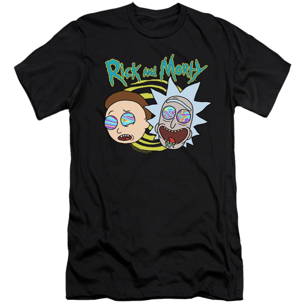 Rick And Morty Blown Minds Men's Ultra-Soft 30/1 Cotton Slim Short-Sleeve T-Shirt