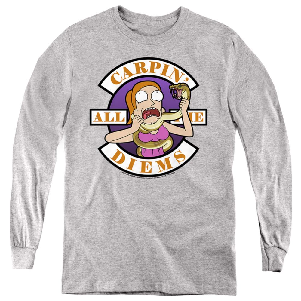 Rick And Morty Carp En All Them Diems Youth Long-Sleeve T-Shirt