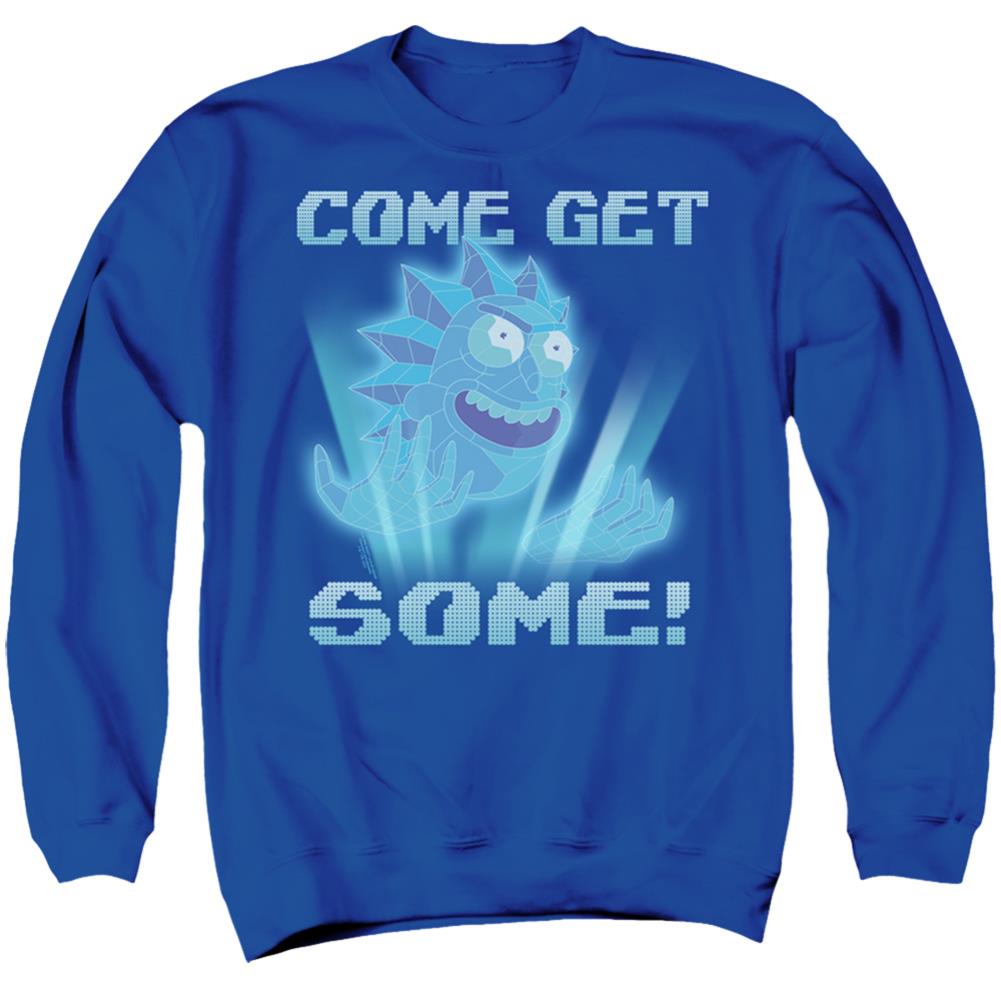 Rick And Morty Come Get Some Men's Crewneck 50 50 Poly Long-Sleeve T-Shirt