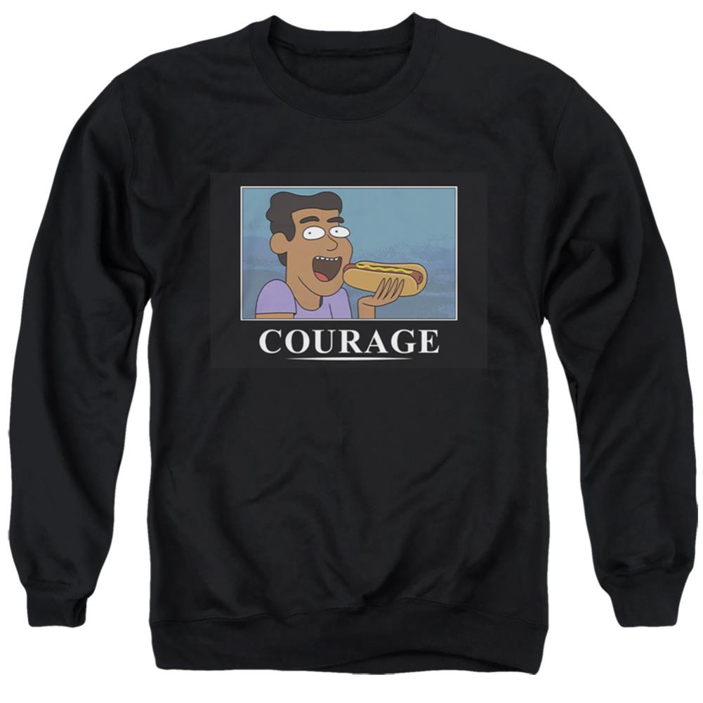 Rick And Morty Courage Poster Men's Crewneck 50 50 Poly Long-Sleeve T-Shirt
