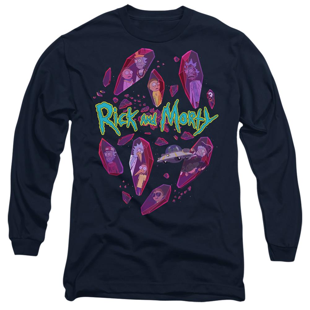 Rick And Morty Death Crystal Futures Men's 18/1 Cotton Long-Sleeve T-Shirt