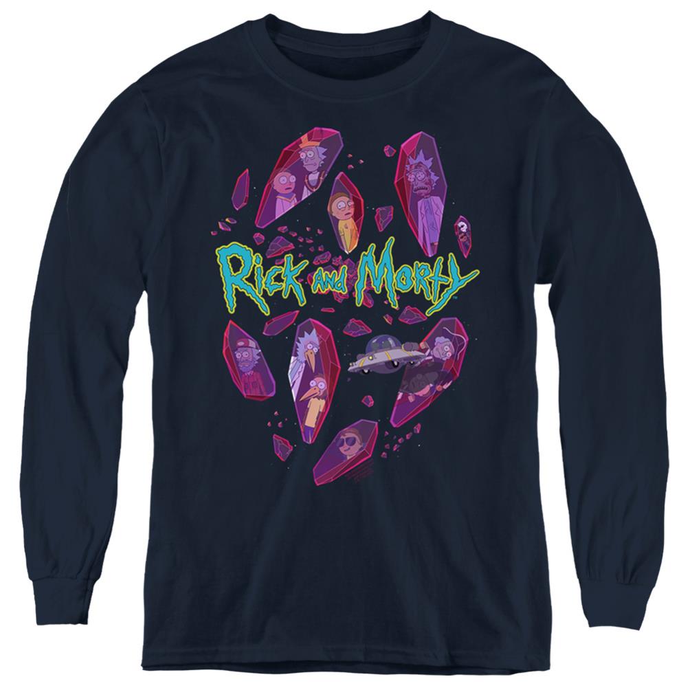 Rick And Morty Death Crystal Futures Youth Long-Sleeve T-Shirt