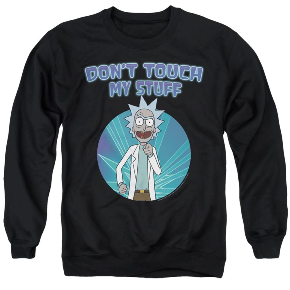 Rick And Morty Don't Touch Men's Crewneck 50 50 Poly Long-Sleeve T-Shirt